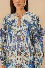 Off-White Ana Tapestry Blouse | FARM Rio Women