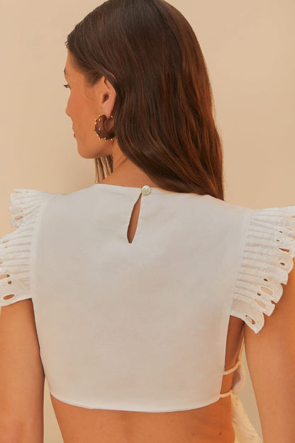 Off-White Butterfly Richelieu Blouse | FARM Rio Women