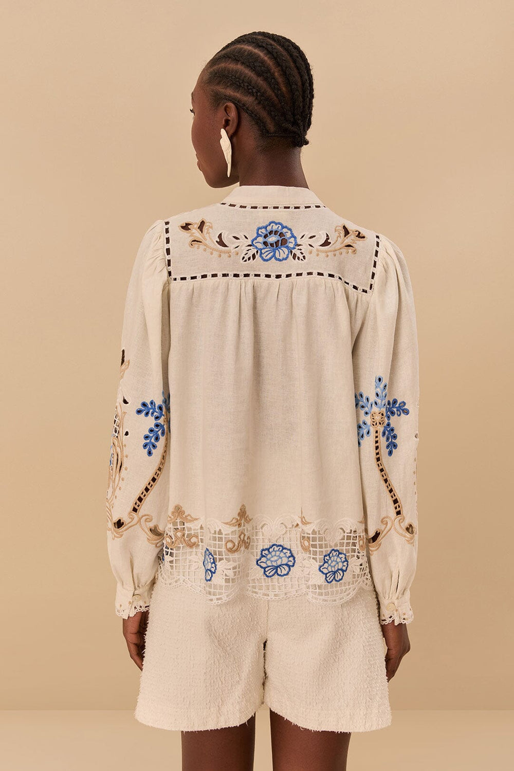 Off-White Romantic Richelieu Blouse | FARM Rio Women