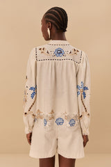Off-White Romantic Richelieu Blouse | FARM Rio Women
