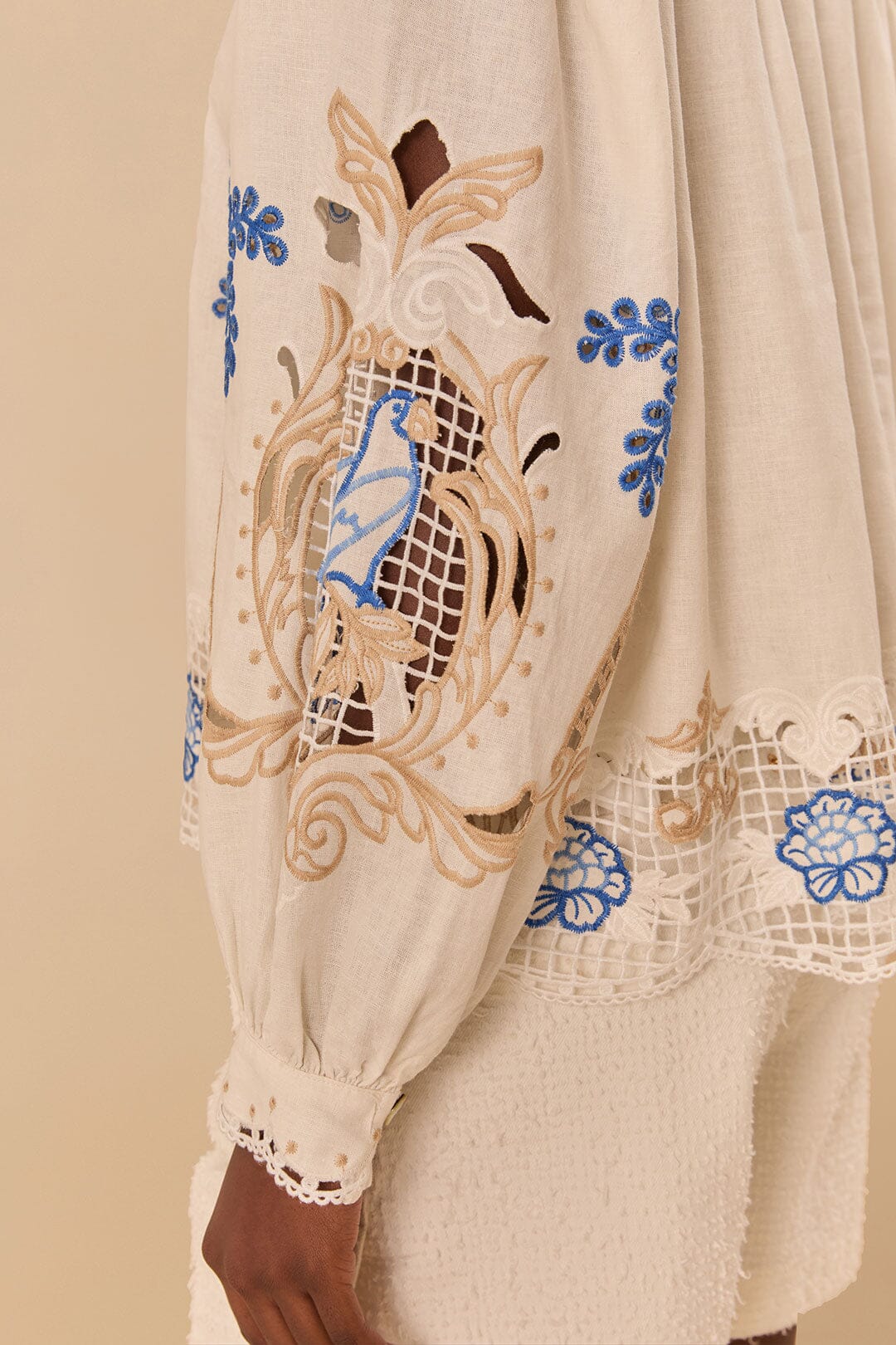 Off-White Romantic Richelieu Blouse | FARM Rio Women