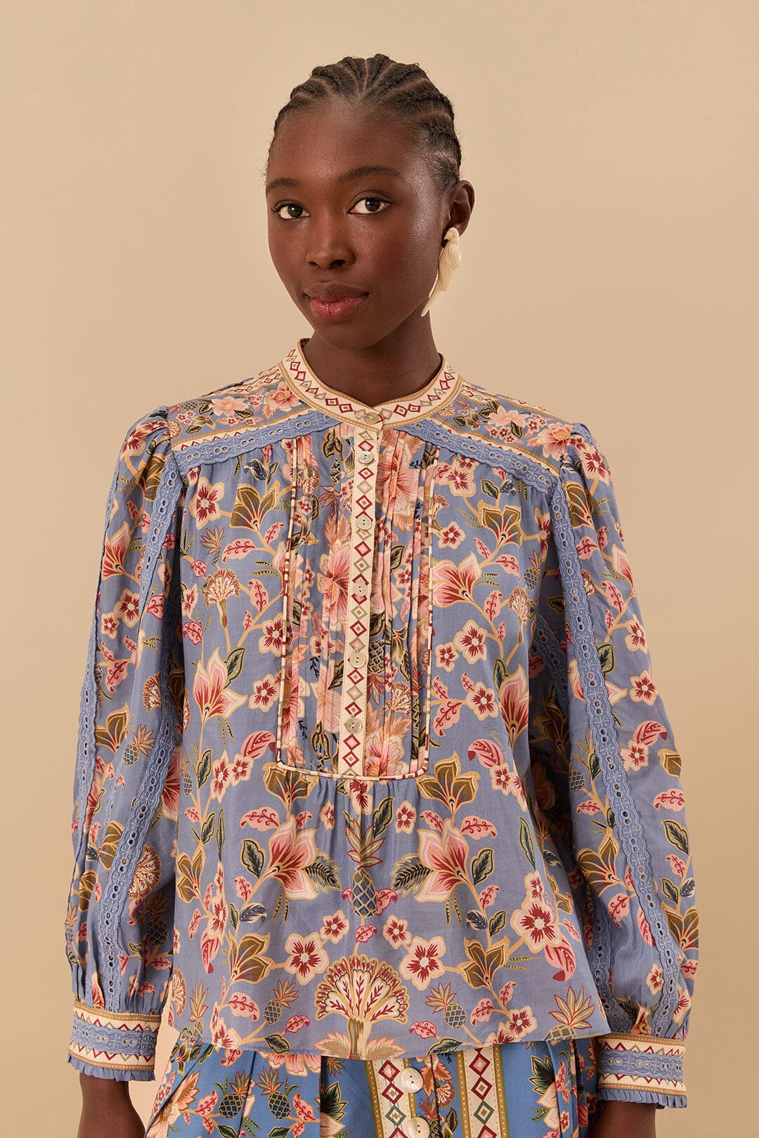 Blue Superbloom Tapestry Blouse | FARM Rio Women