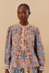 Blue Superbloom Tapestry Blouse | FARM Rio Women