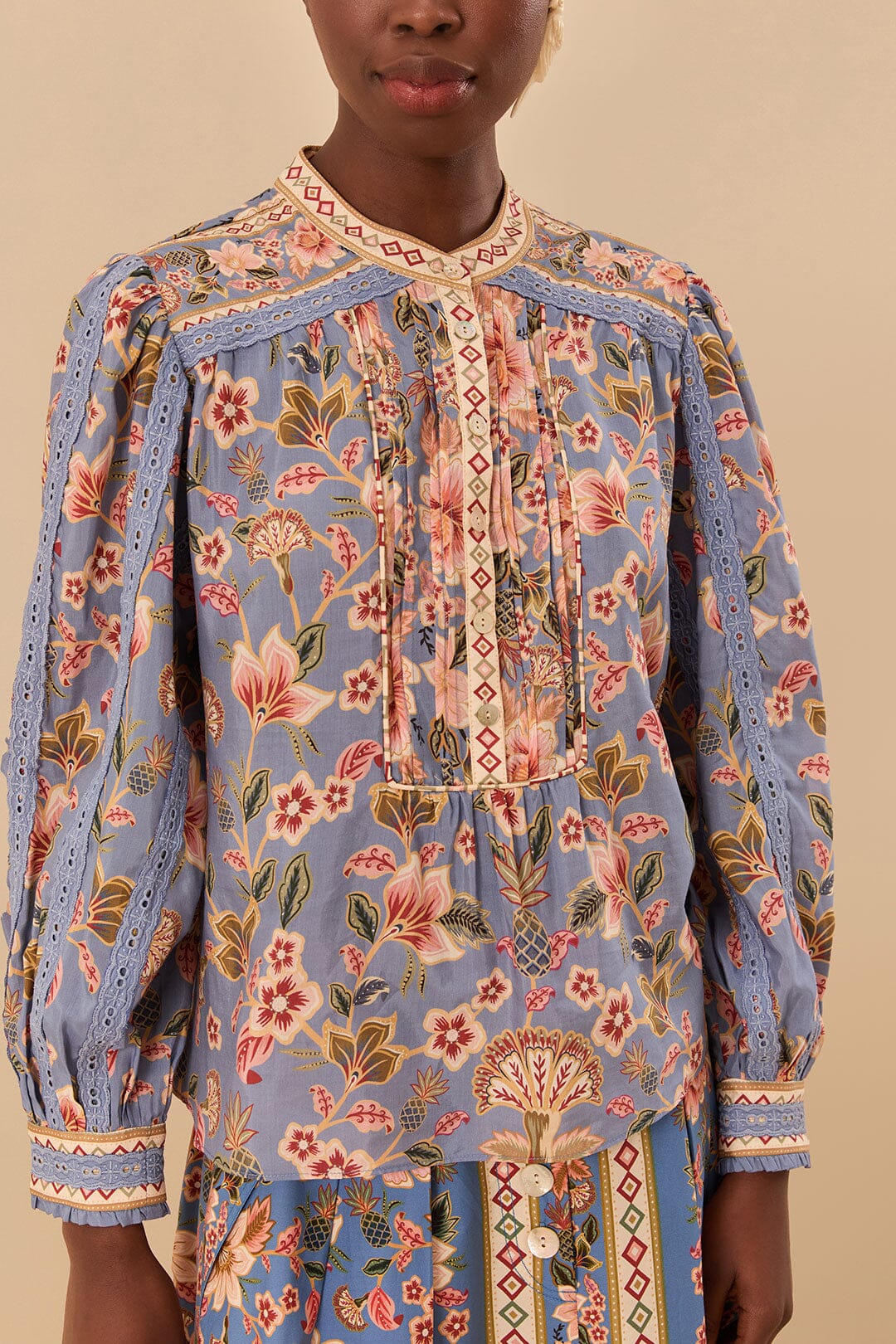 Blue Superbloom Tapestry Blouse | FARM Rio Women