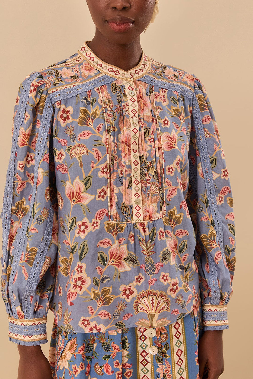 Blue Superbloom Tapestry Blouse | FARM Rio Women