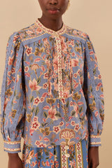 Blue Superbloom Tapestry Blouse | FARM Rio Women