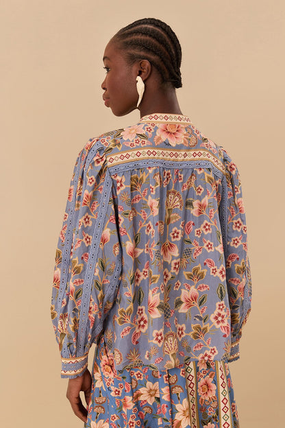 Blue Superbloom Tapestry Blouse | FARM Rio Women