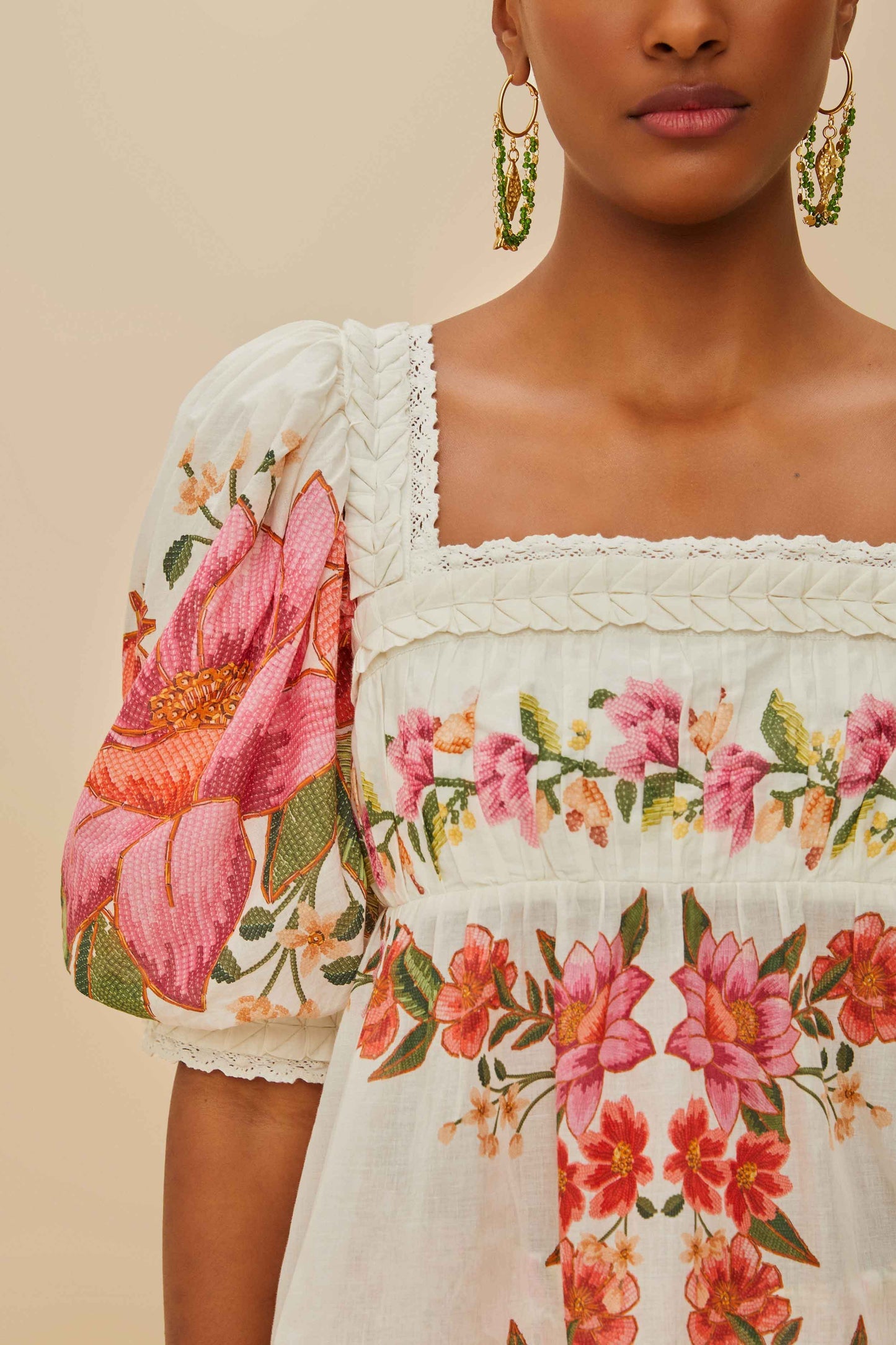 Off-White Summer Fruit Blouse | FARM Rio Women