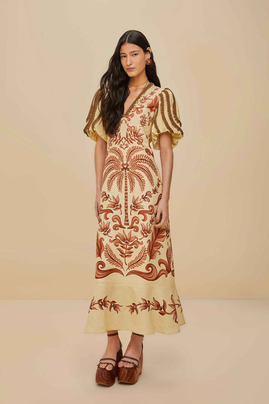 Off-White Milani Euroflax™ Premium Linen Maxi Dress | FARM Rio Women