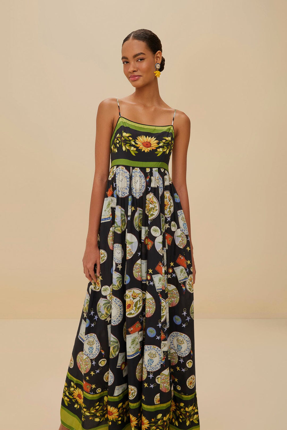 Black Trip Souvenir Maxi Dress | FARM Rio Women