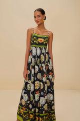 Black Trip Souvenir Maxi Dress | FARM Rio Women