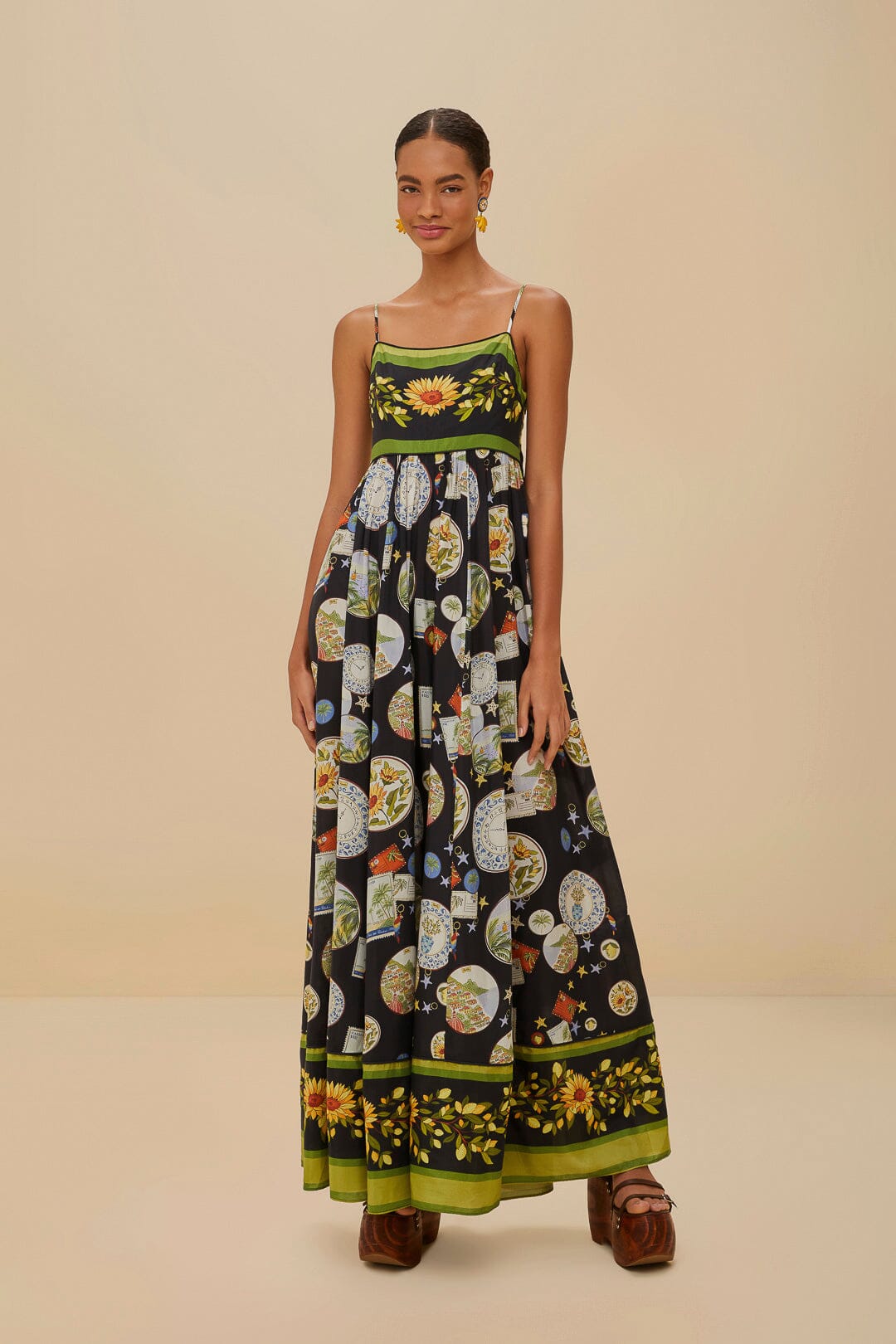 Black Trip Souvenir Maxi Dress | FARM Rio Women