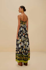 Black Trip Souvenir Maxi Dress | FARM Rio Women
