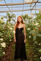 Black Special Lace Sleeveless Maxi Dress | FARM Rio Women