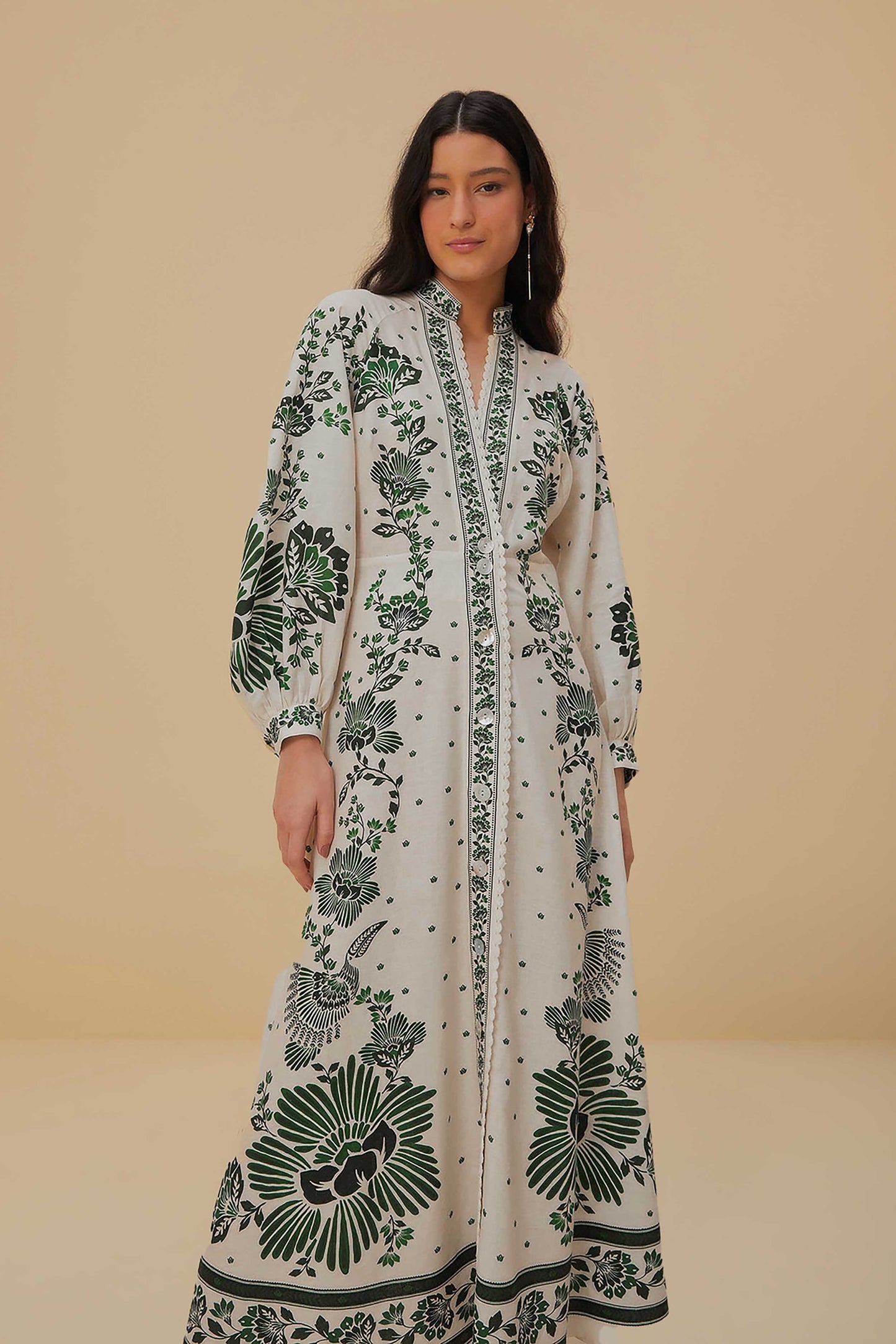Forest Soul Off-White Maxi Dress | FARM Rio Women