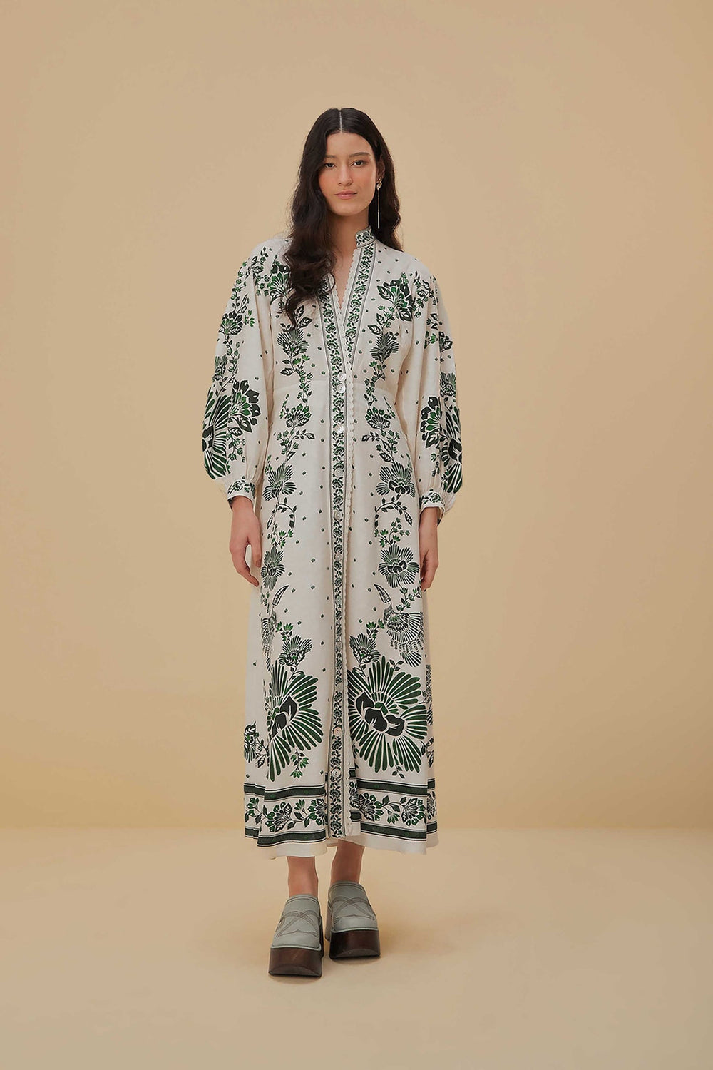 Forest Soul Off-White Maxi Dress | FARM Rio Women