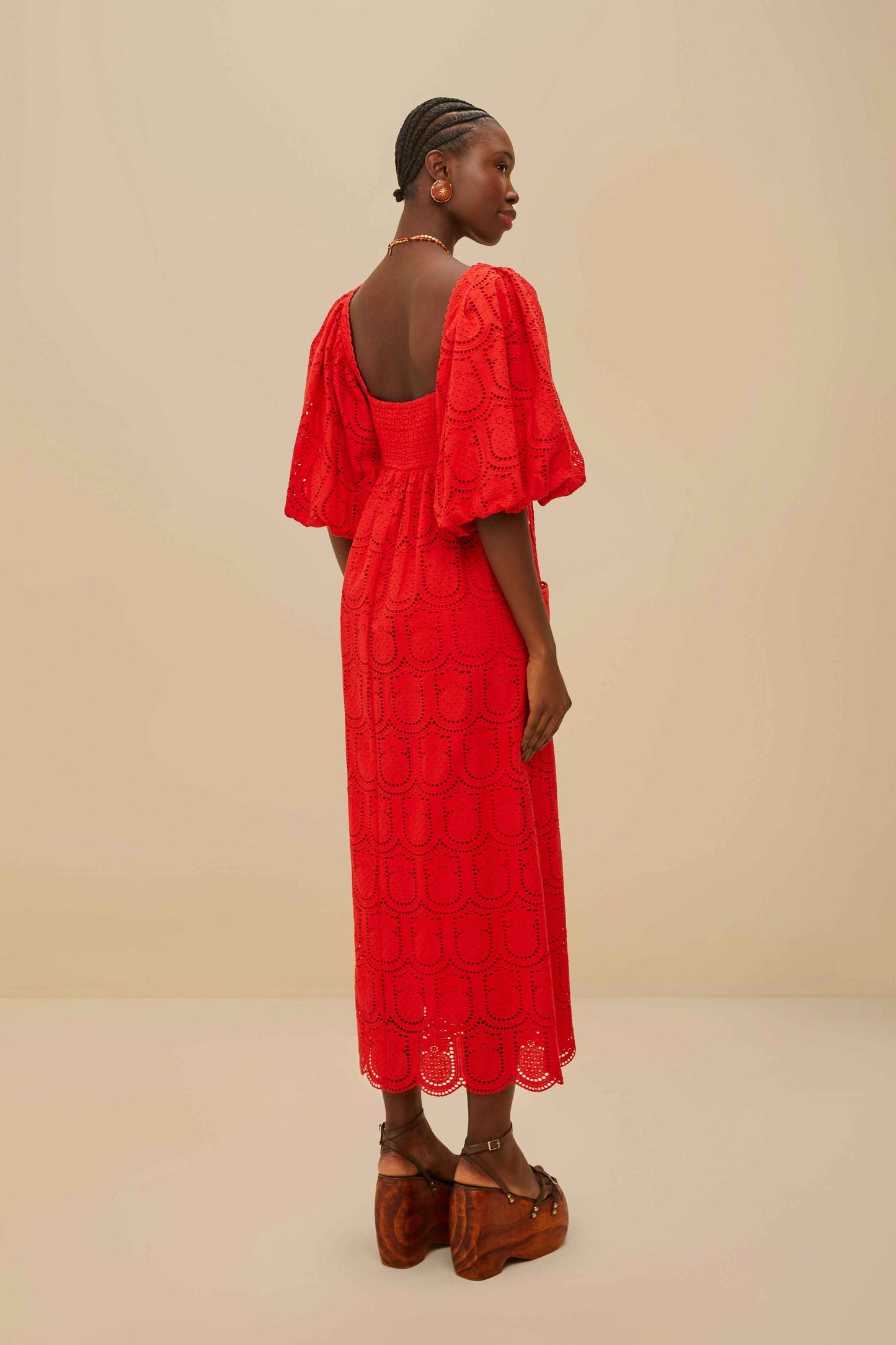 Red Pineapple Eyelet Maxi Dress | FARM Rio Women