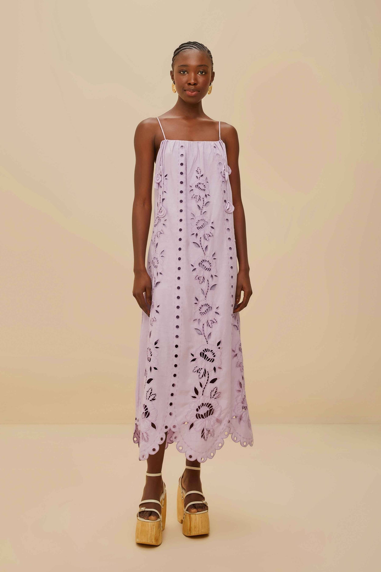 Lilac Richelieu LENZING™ ECOVERO™ Euroflax™ Maxi Dress | FARM Rio Women