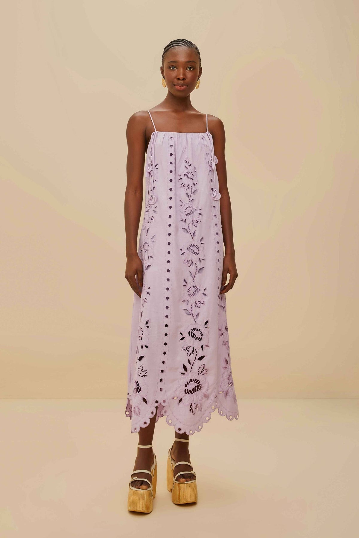 Lilac Richelieu LENZING™ ECOVERO™ Euroflax™ Maxi Dress | FARM Rio Women