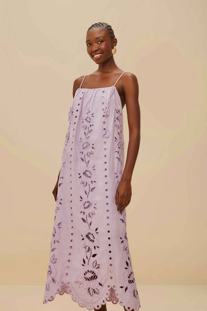 Lilac Richelieu LENZING™ ECOVERO™ Euroflax™ Maxi Dress | FARM Rio Women