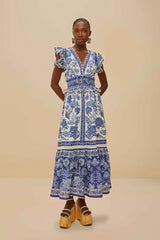 Off-White Shell Garden Maxi Dress | FARM Rio Women