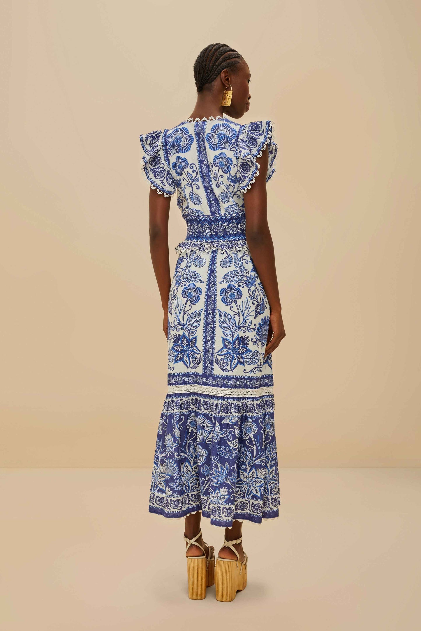 Off-White Shell Garden Maxi Dress | FARM Rio Women