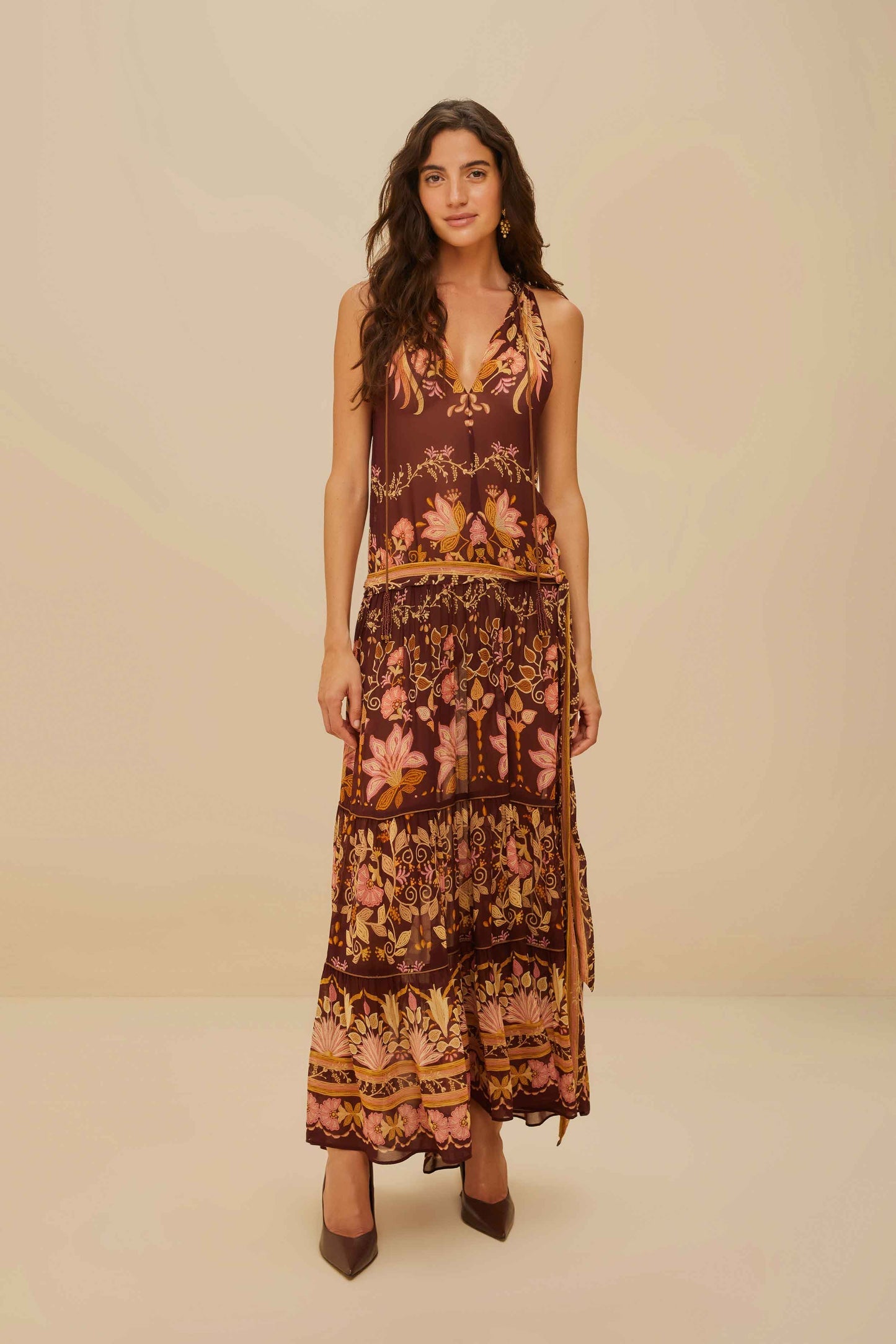 Burgundy Bella Maxi Dress | FARM Rio Women