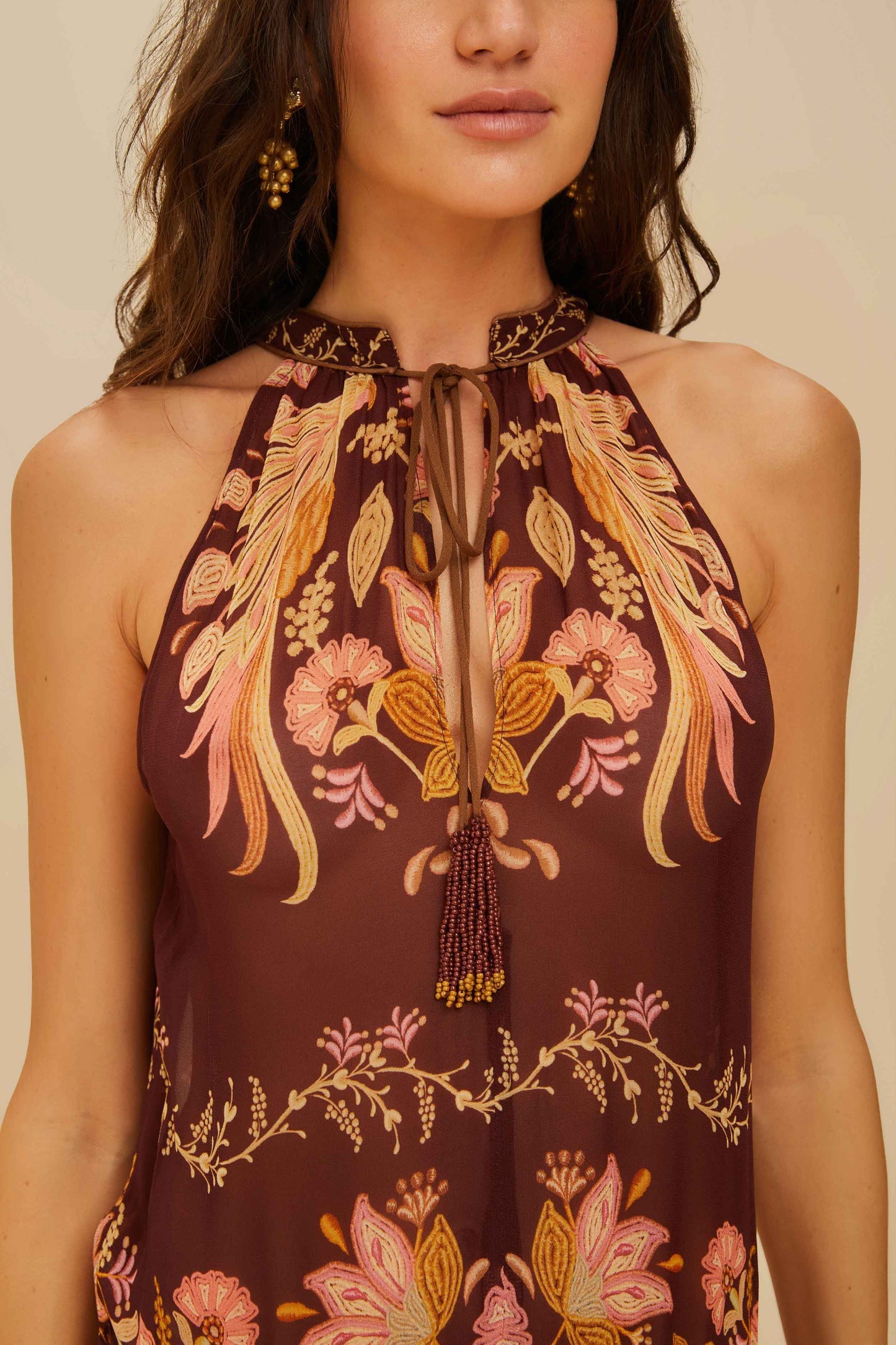 Burgundy Bella Maxi Dress | FARM Rio Women