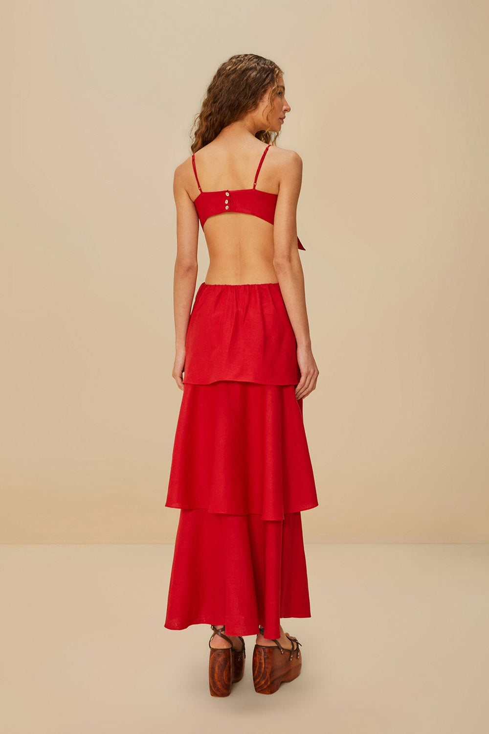 Red Flower LENZING™ ECOVERO™ Euroflax™ Maxi Dress | FARM Rio Women