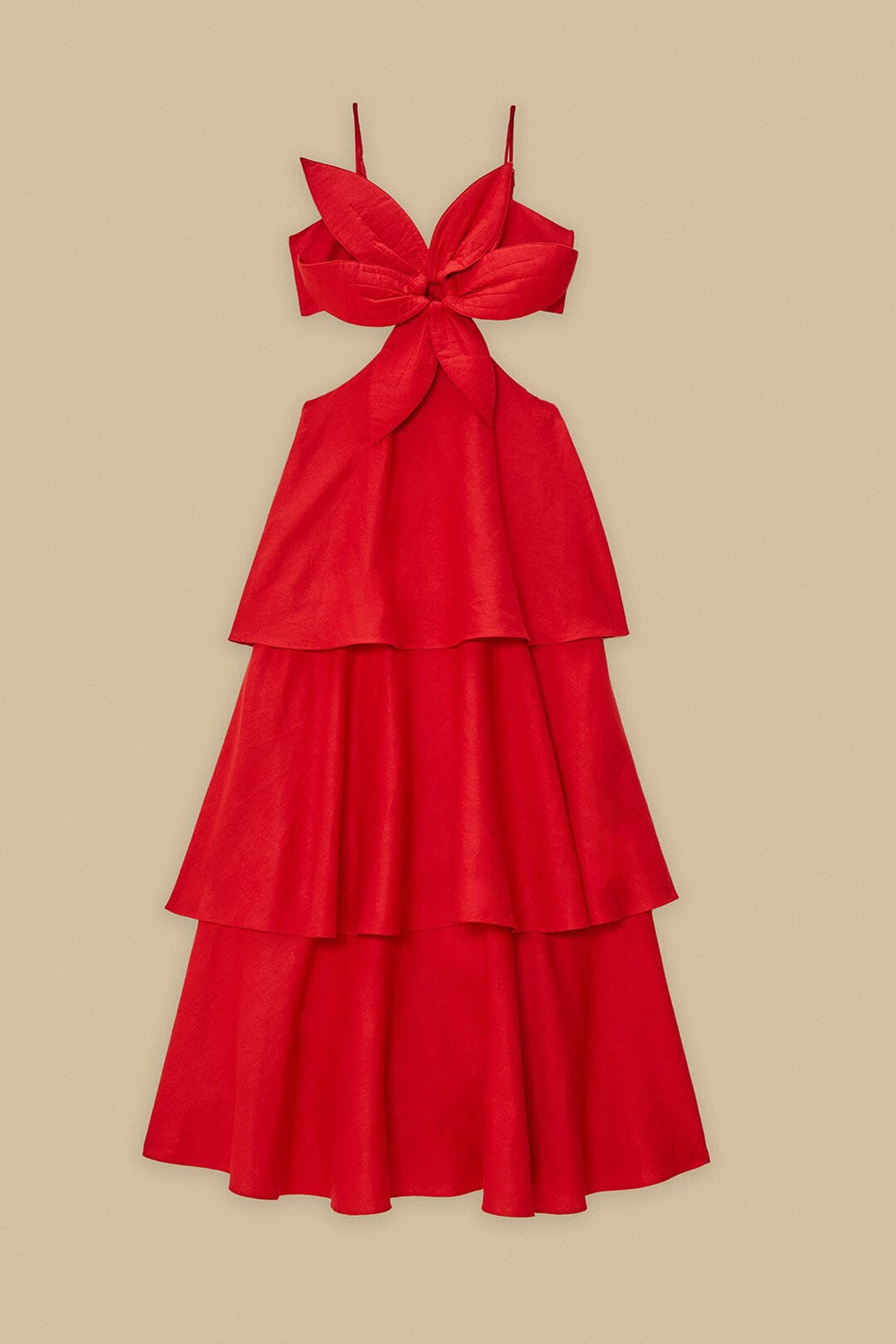 Red Flower LENZING™ ECOVERO™ Euroflax™ Maxi Dress | FARM Rio Women