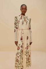 Multicolor Romantic Nature Long Sleeve Maxi Dress | FARM Rio Women