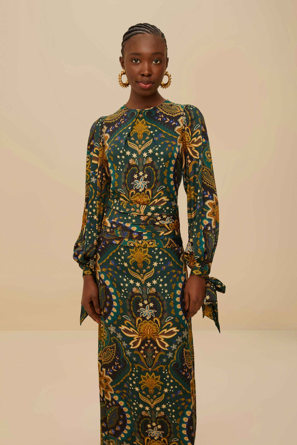 Black Jaipur LENZING™ ECOVERO™ Viscose Maxi Dress | FARM Rio Women