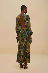 Black Jaipur LENZING™ ECOVERO™ Viscose Maxi Dress | FARM Rio Women