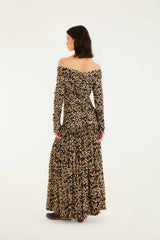 Black Tiny Flowers Long Sleeve Maxi Dress | FARM Rio | FARM Rio Women