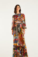 Tropical Multicolor Long Sleeve Maxi Dress | FARM Rio | FARM Rio Women