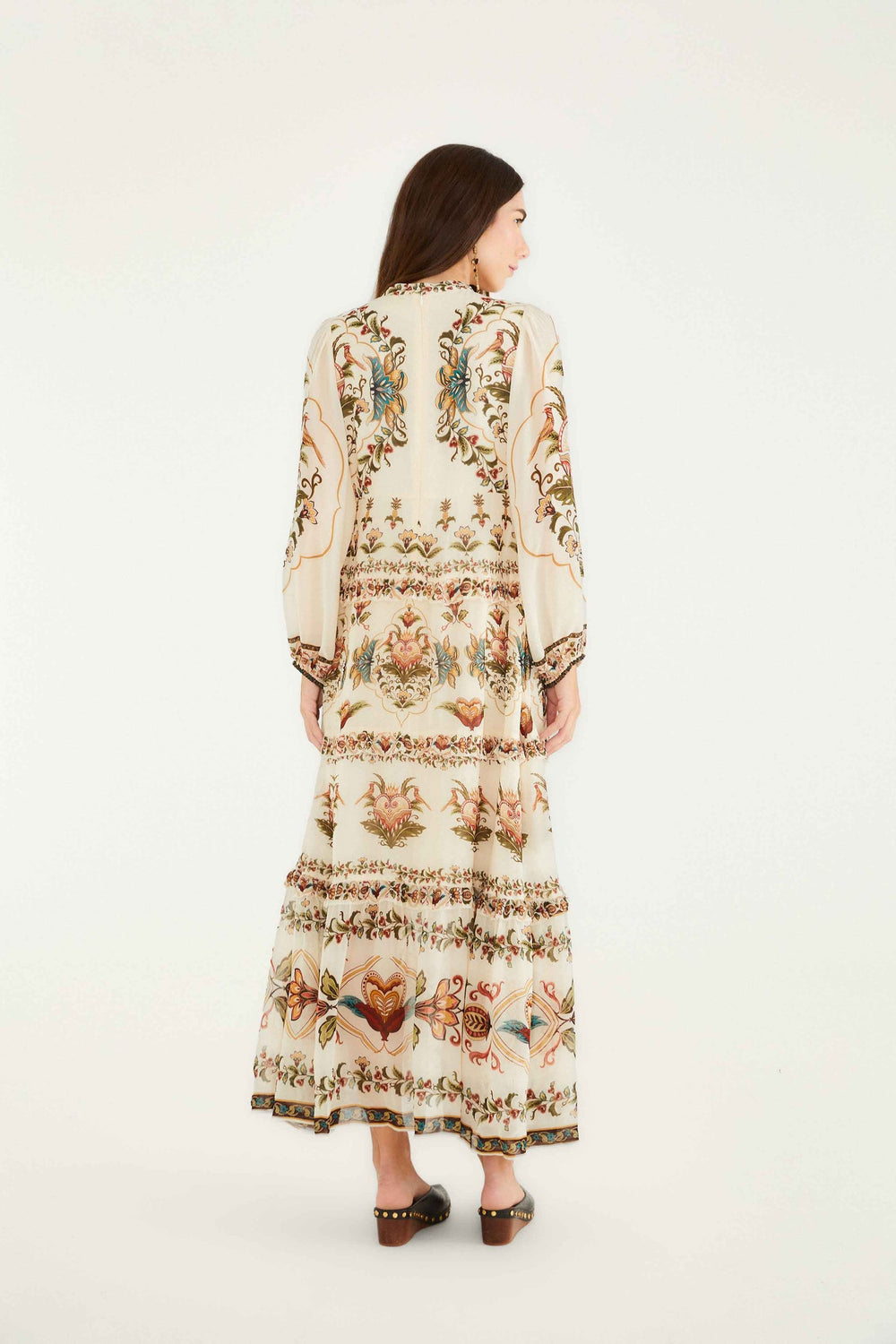 Cream Majestic Hearts Maxi Dress | FARM Rio | FARM Rio Women