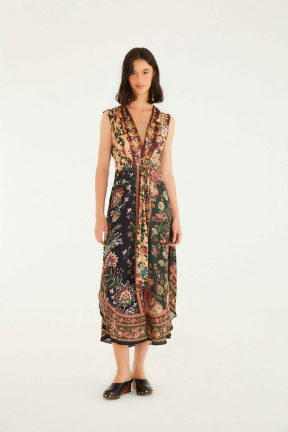 Mixed Winter Garden Lenzing™ Ecovero™ Viscose Sleeveless Maxi Dress | FARM Rio | FARM Rio Women