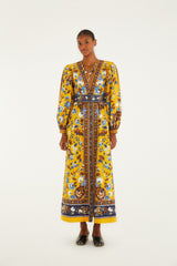 Yellow Flowering Garden Tree Organic Cotton Maxi Dress | FARM Rio | FARM Rio Women