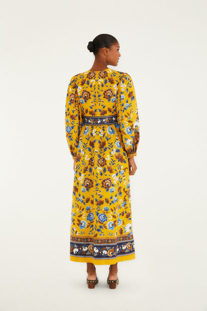 Yellow Flowering Garden Tree Organic Cotton Maxi Dress | FARM Rio | FARM Rio Women