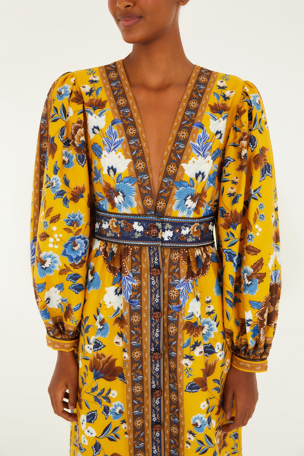Yellow Flowering Garden Tree Organic Cotton Maxi Dress | FARM Rio | FARM Rio Women