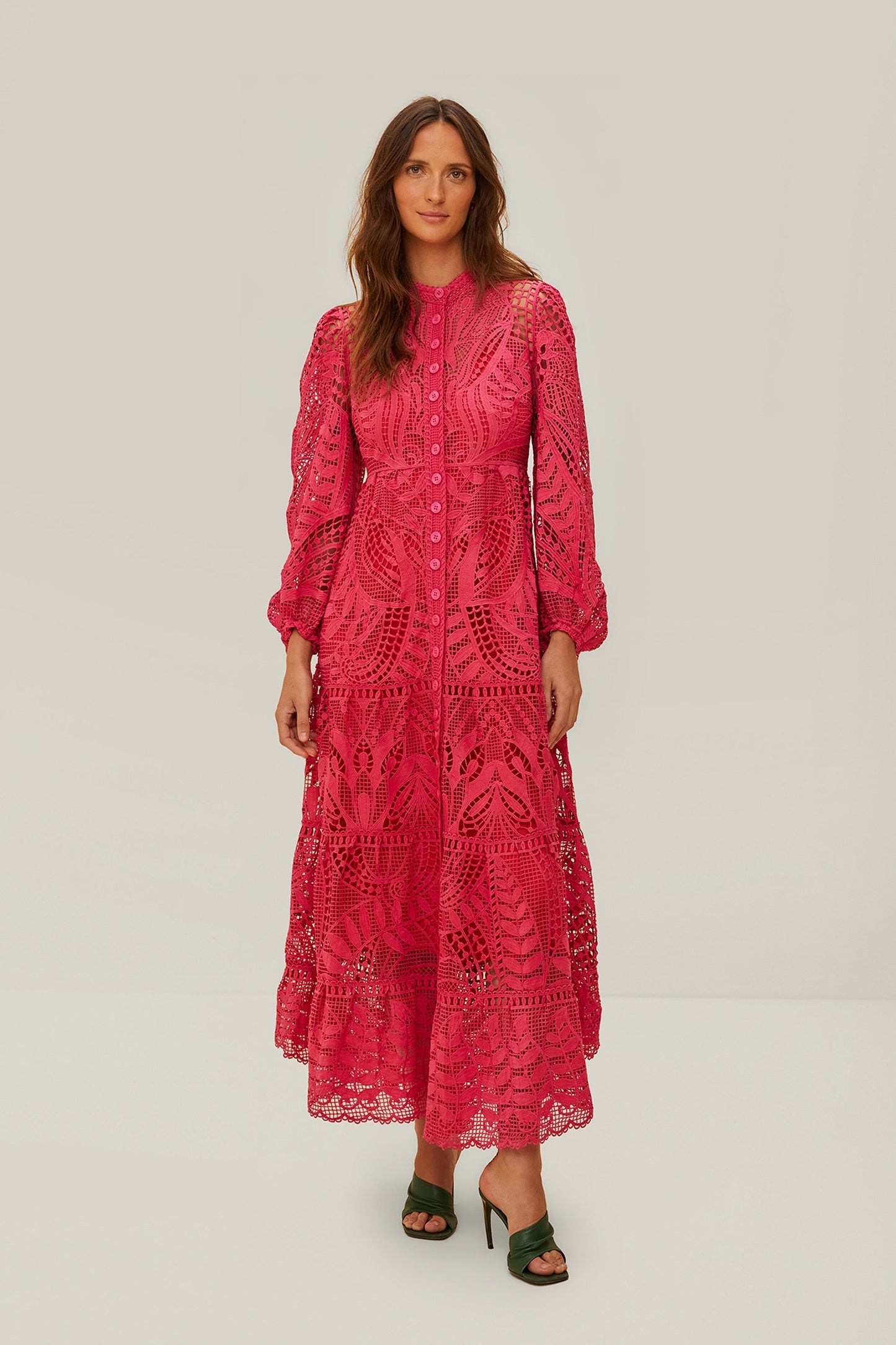 Pink Guipire Maxi Dress | FARM Rio Women