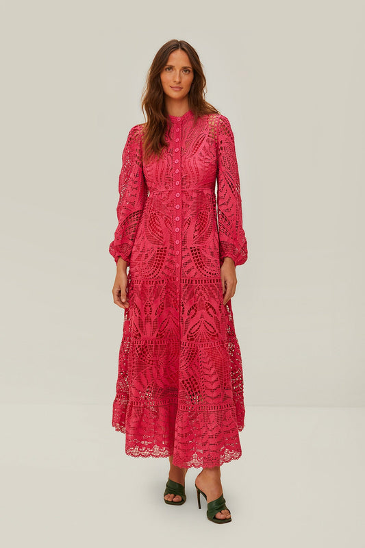 Pink Guipire Maxi Dress | FARM Rio Women