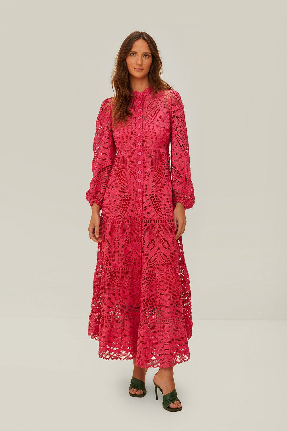 Pink Guipire Maxi Dress | FARM Rio Women