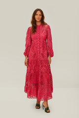 Pink Guipire Maxi Dress | FARM Rio Women
