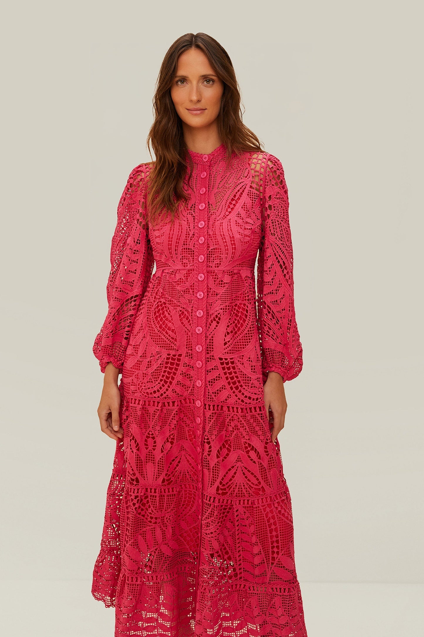 Pink Guipire Maxi Dress | FARM Rio Women