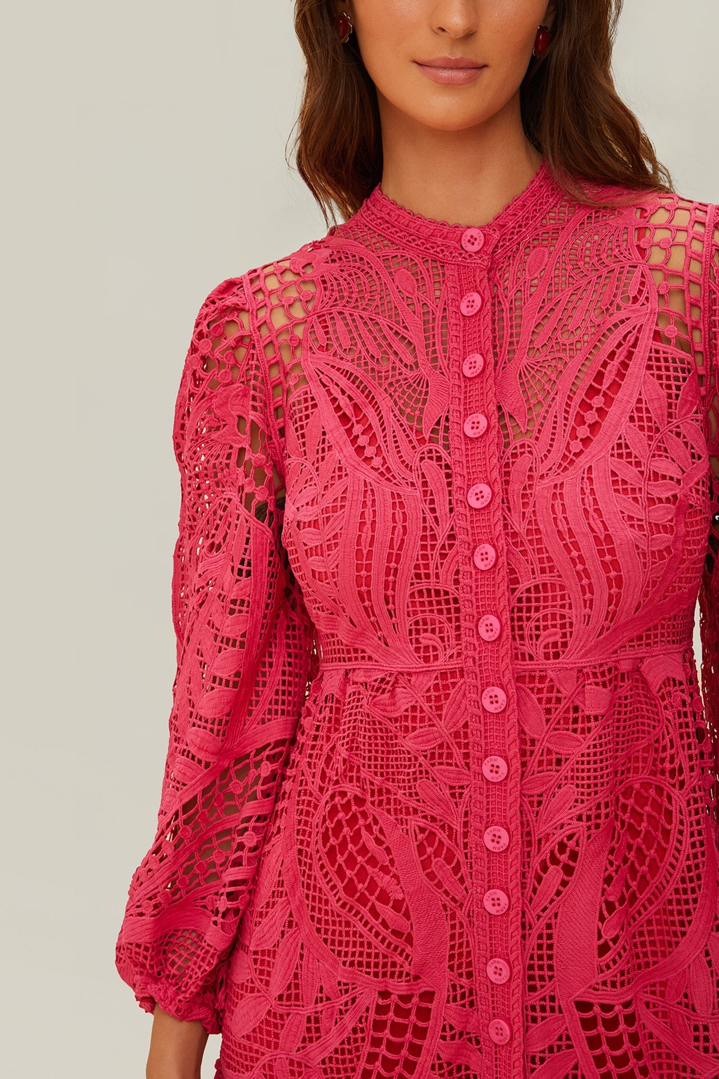 Pink Guipire Maxi Dress | FARM Rio Women