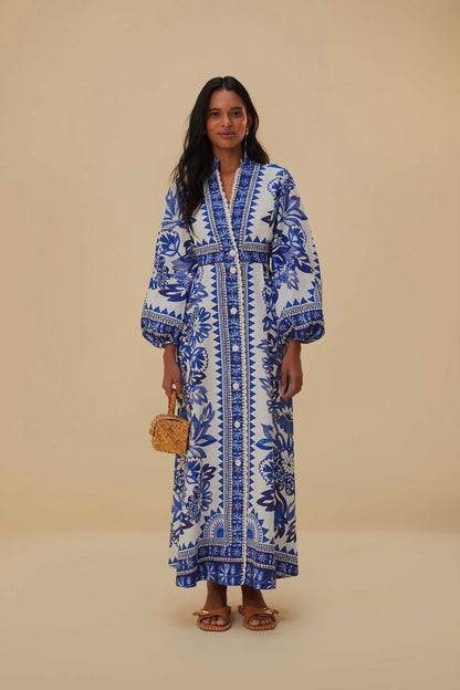 Off-White Flora Tapestry Lenzing™ Ecovero™ Euroflax™ Maxi Dress | FARM Rio Women
