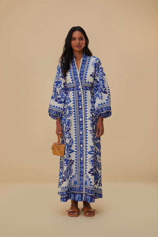 Off-White Flora Tapestry Lenzing™ Ecovero™ Euroflax™ Maxi Dress | FARM Rio Women