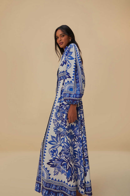 Off-White Flora Tapestry Lenzing™ Ecovero™ Euroflax™ Maxi Dress | FARM Rio Women