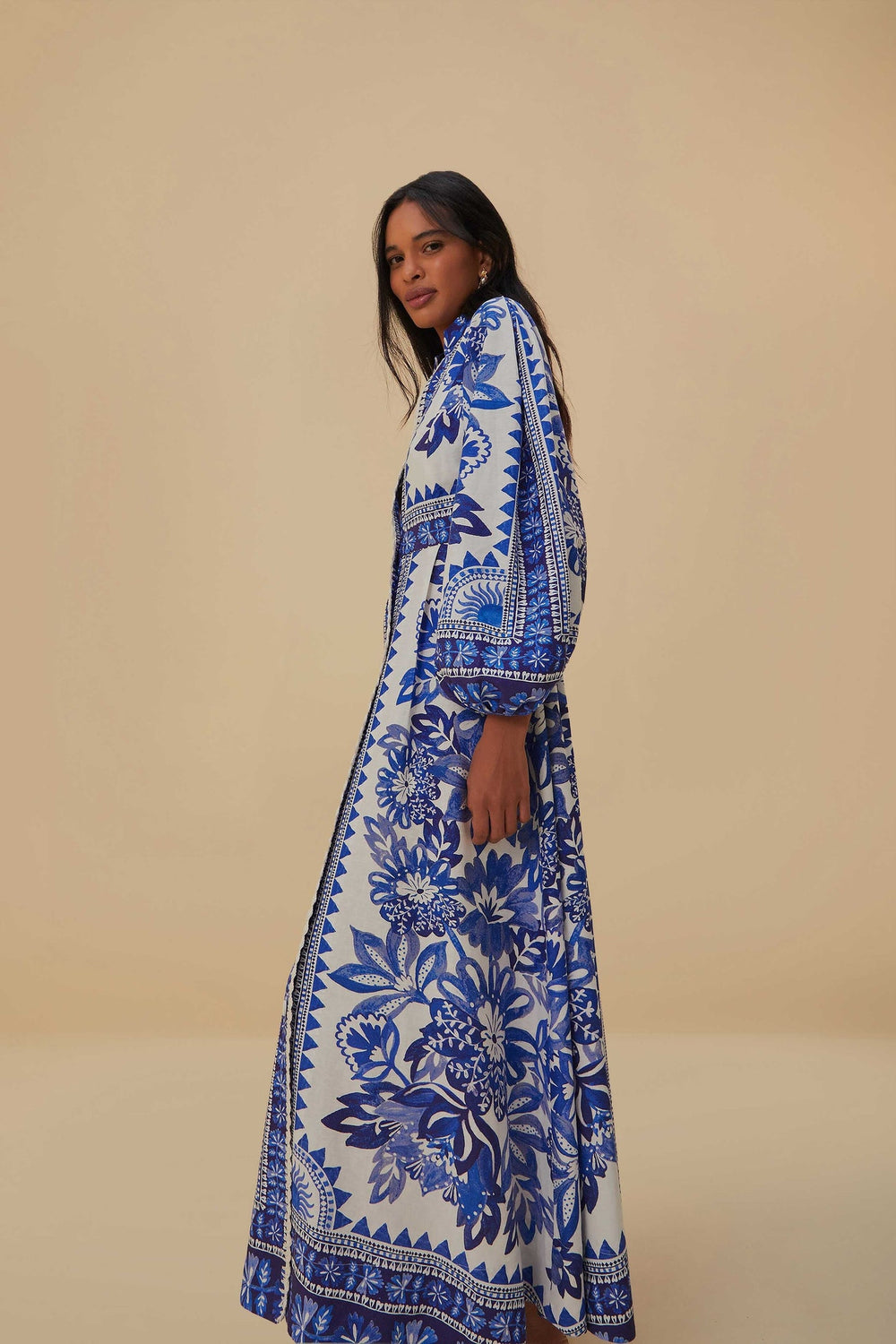 Off-White Flora Tapestry Lenzing™ Ecovero™ Euroflax™ Maxi Dress | FARM Rio Women